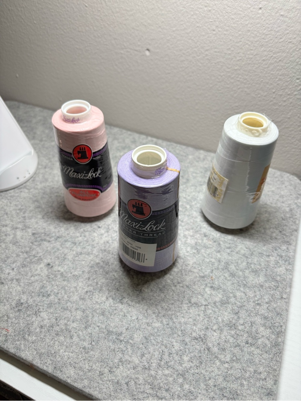 Polyester Thread Spool - Lavender, Pink, White